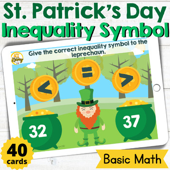 Preview of St. Patrick's Day Inequality Symbol Boom Cards