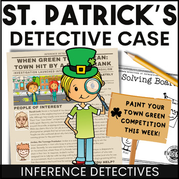 Preview of St Patrick's Day Inferencing Reading Passage Detective Mystery 3rd 4th 5th Grade