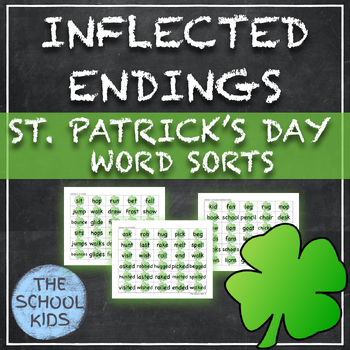 Preview of St. Patrick's Day Inflected Endings Word Sorts s es ies 3 sounds of ed ing