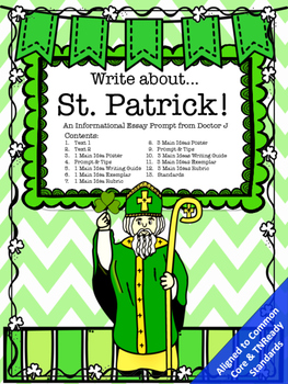 Preview of St. Patrick's Day Informational Essay Writing Prompt Common Core 3rd 4th 5th