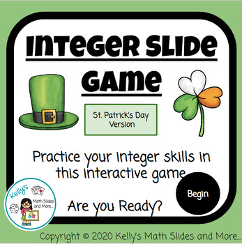 Preview of St. Patrick's Day Integer Math Game Activity - All Four Integer Operations