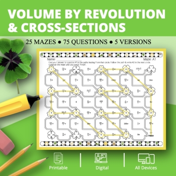 Preview of St. Patrick's Day: Integrals Volume Maze Activity
