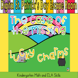 St. Patrick's Day Math ELA Activity: Digital Escape Room S