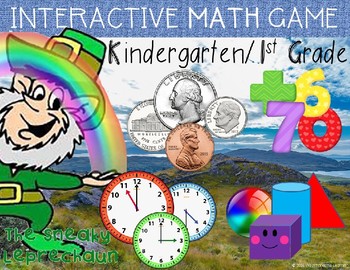 Preview of St. Patrick's Day Interactive Math Game PowerPoint SMARTboard Sneaky Leprechaun