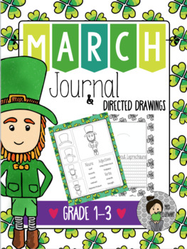 Preview of St. Patrick's Day Journal Prompts and Directed Drawing FREE