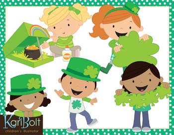 Preview of St Patrick's Day Kids Clip Art