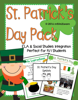 Preview of St. Patrick's Day Kindergarten, First Grade ELA & Social Studies Integration