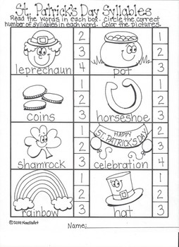 St. Patrick's Day Kindergarten Language Arts Worksheets by ...