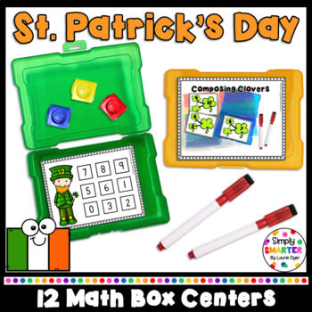 Preview of St. Patrick's Day Kindergarten Math Box Centers