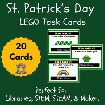 Preview of St. Patrick's Day LEGO Task Cards for Library, STEM, STEAM, Makerspace