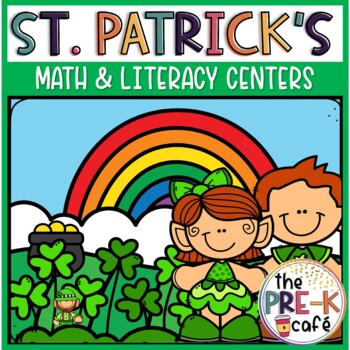 Preview of St Patrick's Day Math and Literacy Centers Activities | PreK K | Leprechauns 