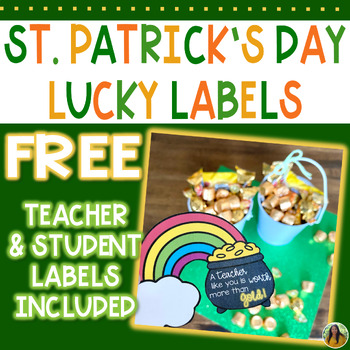 Preview of St. Patrick's Day Treat Labels FREE Lucky Snack Bag Gift Tag Party Favor Labels