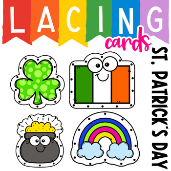 Preview of St. Patrick's Day Lacing Cards, St. Patrick's Printable, Fine Motor Activity