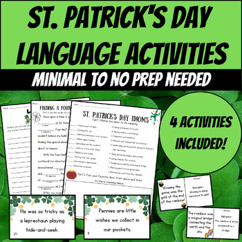 Preview of St. Patrick's Day Language Activities - Figurative Language and Parts of Speech