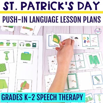 Preview of St. Patrick's Day Language Activities Lesson Plan for Push-In Speech Therapy