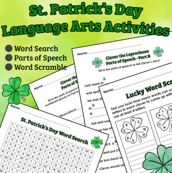 Preview of St. Patrick's Day Language Arts Activities