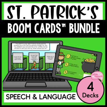 Preview of St. Patrick's Day Language BUNDLE No Prep No Print Speech Therapy Boom Cards™