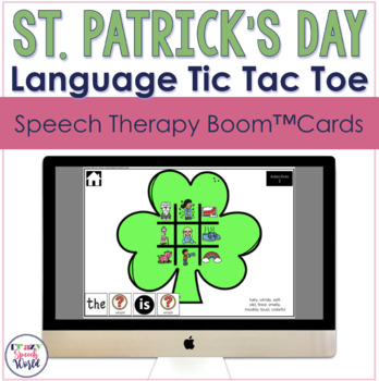 Preview of St Patrick's Day Language Tic Tac Toe BOOM Cards™