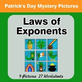 St. Patrick's Day: Laws of Exponents - Math Mystery Pictur