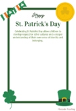 St Patrick's Day Learning Story Template