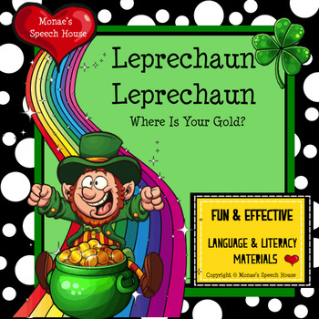 Preview of St. Patrick's Day Leprechaun BONUS POSTER PRE-K Early Literacy Speech Therapy