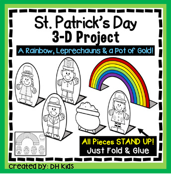 Preview of St. Patrick's Day - Leprechaun 3-D Art Activity, March Art Project -March Craft