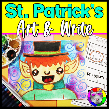 Preview of St. Patrick's Day Leprechaun Art and Writing Prompt Worksheets, Art & Write