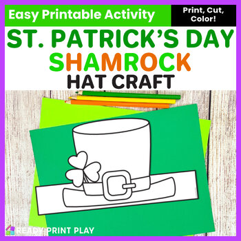 Preview of St. Patrick's Day Leprechaun Hat Craft | Preschool Kindergarten Shamrock Crown