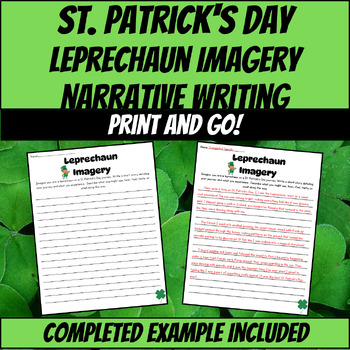 Preview of St. Patrick's Day Activity - Leprechaun Imagery Narrative Writing