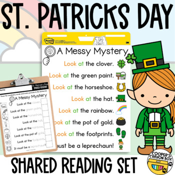 Preview of St. Patrick's Day | Leprechaun Mess | Shared Reading Poem | Project & Trace