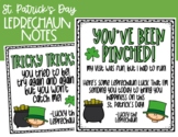 St. Patrick's Day EDITABLE Leprechaun Notes