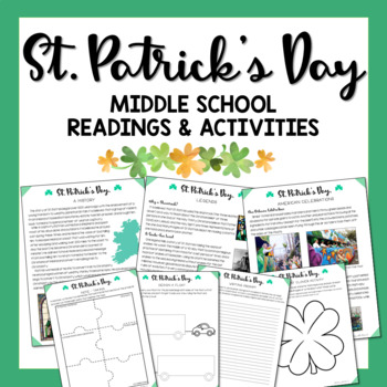 Preview of St. Patrick's Day Lesson Middle School Readings & Activities