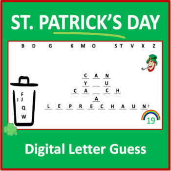 Preview of St. Patrick's Day Letter Guess - an interactive ELA game