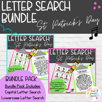 Preview of St. Patrick's Day Letter Search (Capital and Lowercase)