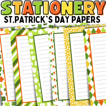 Preview of St. Patrick's Pattys Day Letter Size Paper Stationery Lined & Unlined Templates