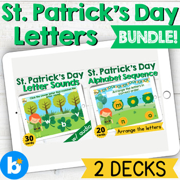 Preview of St. Patrick's Day Letters Boom Cards Bundle