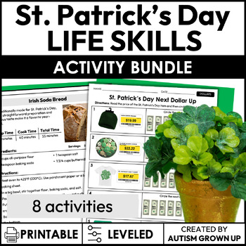 Preview of St. Patrick's Day Life Skills Activities for Special Education Bundle