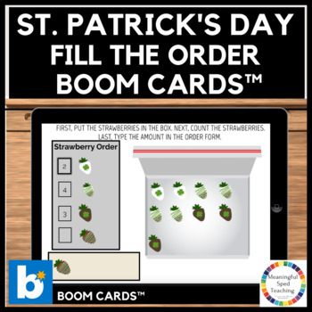 Preview of St. Patrick's Day Life Skills Count and Fill the Order Inventory Boom Cards™