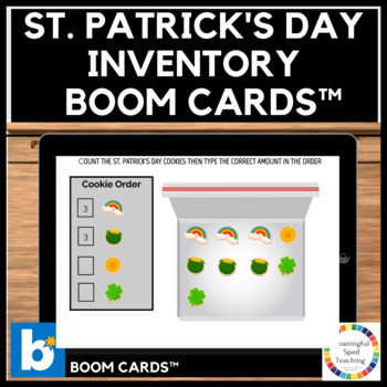 Preview of St. Patrick's Day Life Skills Math Counting and Inventory Digital Boom Cards™