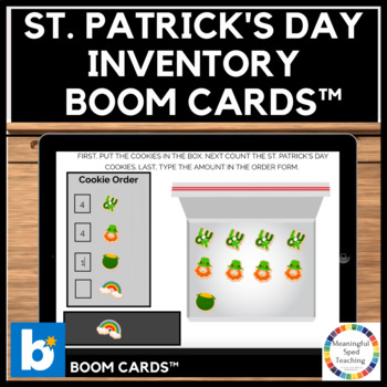 Preview of St. Patrick's Day Life Skills Math Counting and Inventory Digital Boom Cards™