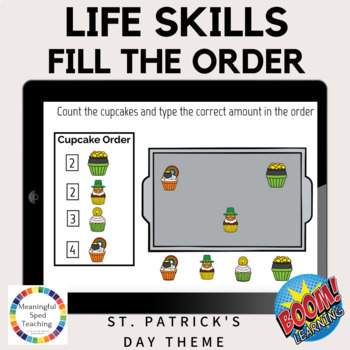 Preview of St. Patrick's Day Life Skills Math Errorless Counting and Inventory Boom Cards™