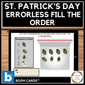 Preview of St. Patrick's Day Life Skills Math Errorless Fill the Order Inventory Boom Cards