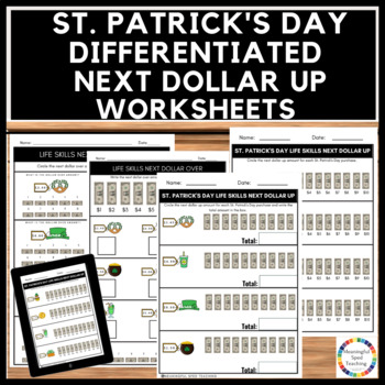 Preview of St. Patrick's Day Life Skills Next Dollar Up Worksheets