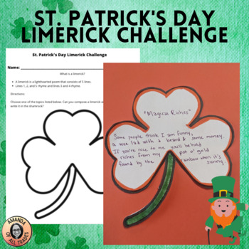 Preview of St. Patrick's Day Limerick Challenge Writing Poetry Activity