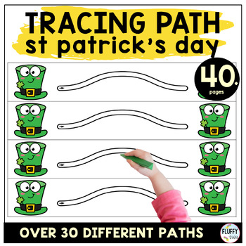 Preview of St Patrick's Day Line Tracing Practice Prewriting for Toddler Preschool