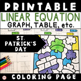 St. Patrick's Day Linear Equation From A Graph Table Stand