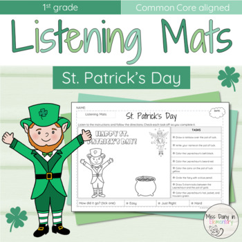 Preview of St. Patrick's Day Listening & Following Directions Mat FREEBIE | 1st Grade
