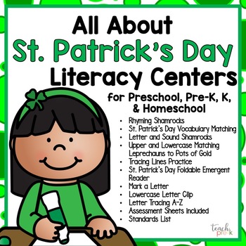 Preview of St. Patrick's Day Literacy Activities for Preschool & PreK March Lit Centers