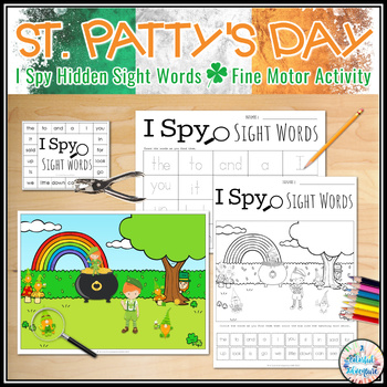 Preview of St. Patrick's Day I Spy Hidden Sight Words Fine Motor Literacy Centers Activity