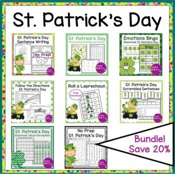 Preview of Occupational Therapy St. Patrick's Day Worksheets and Activities Bundle